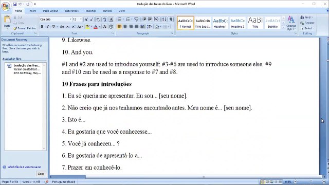 English And Portuguese Phrases