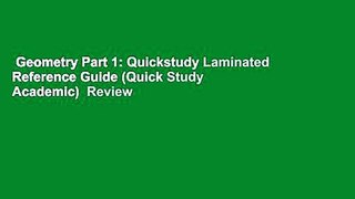 Geometry Part 1: Quickstudy Laminated Reference Guide (Quick Study Academic)  Review