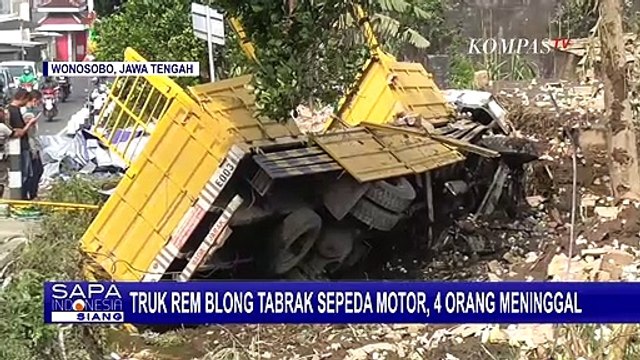 Kecelakaan Maut Truk Rem Blong Tabrak 3 Motor, 4 Orang Tewas
