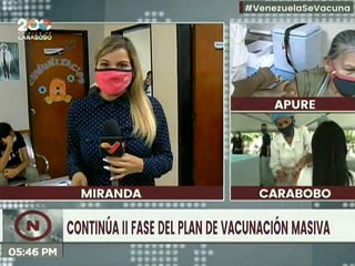 Continúa en Miranda la II Fase del Plan de Vacunación Masiva contra la COVID-19