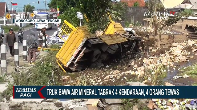 Kecelakaan Maut Truk Angkut Mineral di Wonosobo Tabrak 4 Kendaraan, 4 Orang Tewas