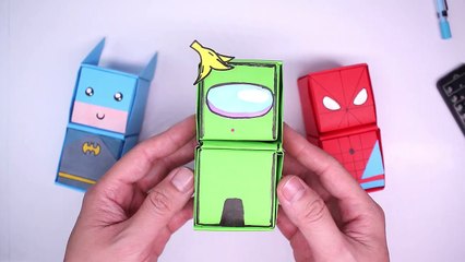 Origami Box Among Us, Batman And Spiderman ||  Diy Desk Organizer