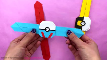 How To Make Origami Paper Bracelet Easy [Origami Pokeball]