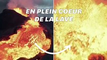 Ce drone s'est filmé en train de plonger dans un volcan en éruption et c'est vertigineux