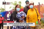 Desorganización y largas filas durante vacunación a adultos mayores de 63 y 64 años