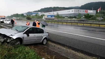 Yoldan çıkan otomobil ağaçları devirdi: 1 yaralı