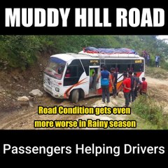 Muddy Hill Road | Dangerous Passenger Bus and Mini Van Driving in India