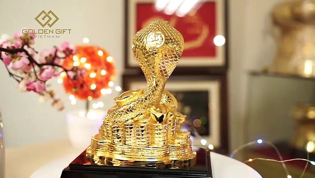 Tượng Rắn phong thuỷ mạ vàng 24K - Golden Gift Việt Nam