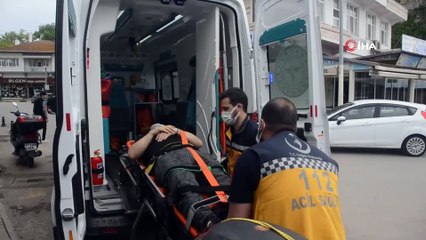 Cam silerken 3 metre yükseklikten düşen temizlik işçisi yaralandı