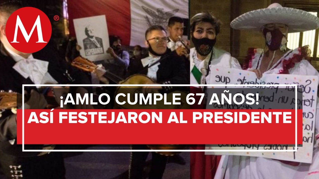 ¡Le madrugan! Llevan serenata a AMLO a Palacio Nacional previo a su cumpleaños