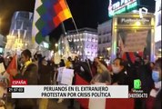 Peruanos en el extranjero protestan en contra de vacancia y Manuel Merino
