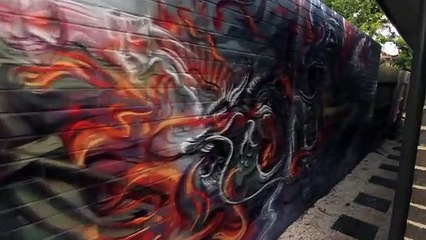 Samurai Graffiti Exterior Mural
