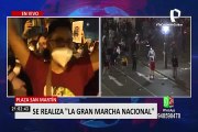 Policía reprimió a manifestantes con bombas lacrimógenas en protesta contra Manuel Merino