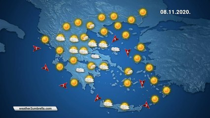 Η πρόγνωση του καιρού για την Κυριακή 08-11-2020