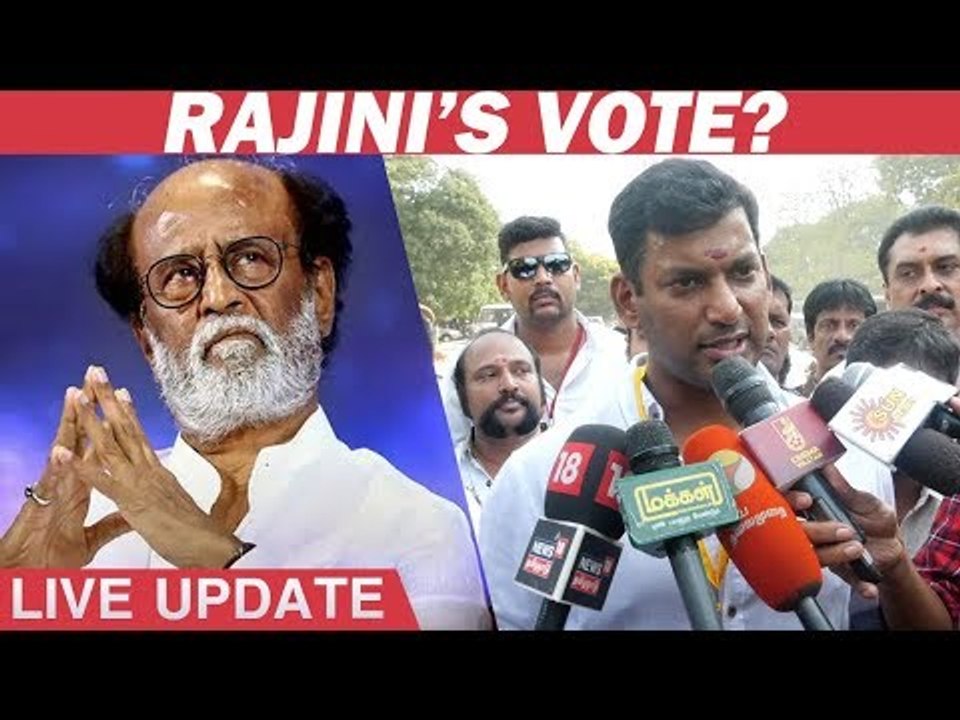 LIVE: NO Changes in Rajini's Vote : Vishal | Nadigar Sangam Election