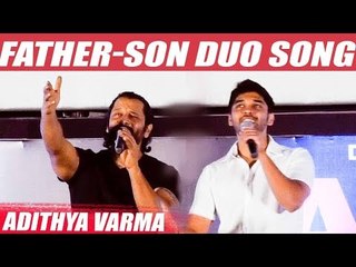 WOW: Vikram & Dhruv LIVE  singing on stage |  Adithya Varma Trailer
