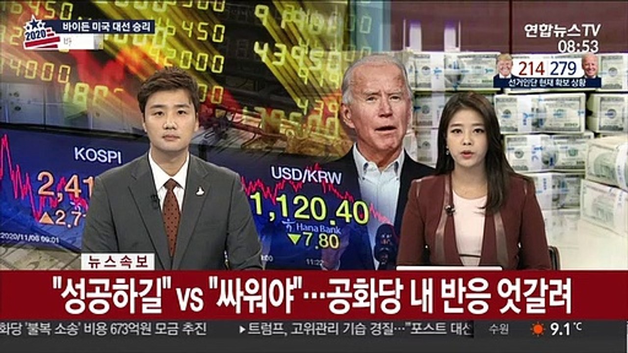 바이든 승기에 원·달러 환율 연중 최저…"중장기 하락 전망"
