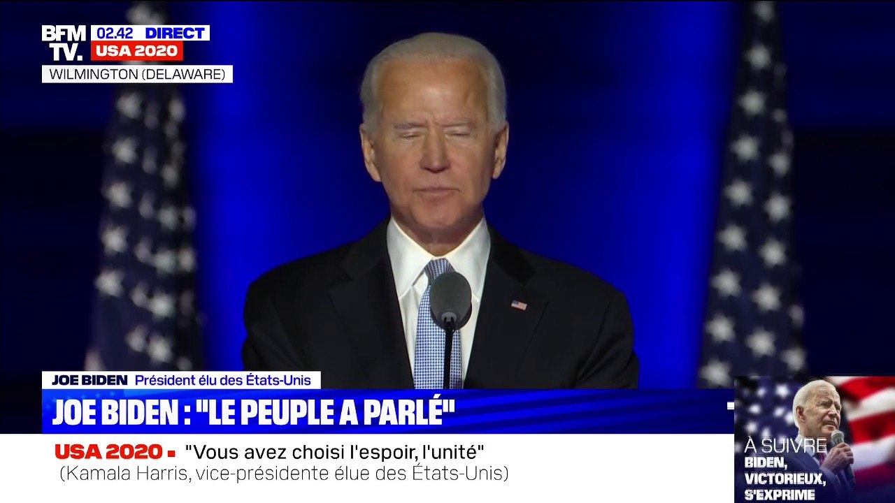 Joe Biden: "Je m'engage à être un président qui ne veut pas diviser mais qui veut unifier"