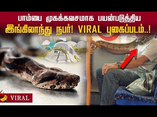 நிஜ பாம்பை முகக்கவசமாக பயன்படுத்திய இங்கிலாந்து நபர்!#viral