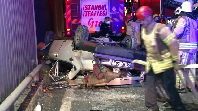 Avcılar’da otomobil köprüden uçtu: 1’i ağır 3 yaralı