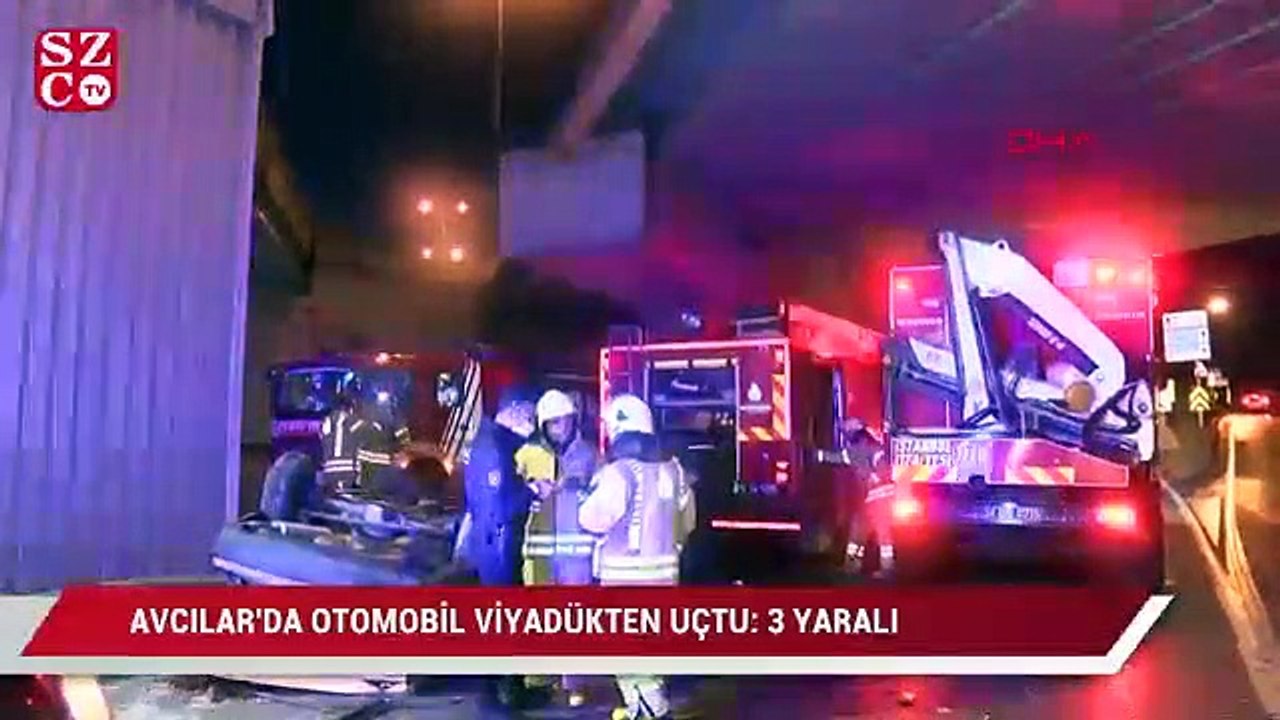 Otomobil viyadükten uçtu: 3 yaralı