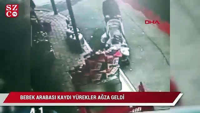 Bebek arabası kaydı yürekler ağza geldi