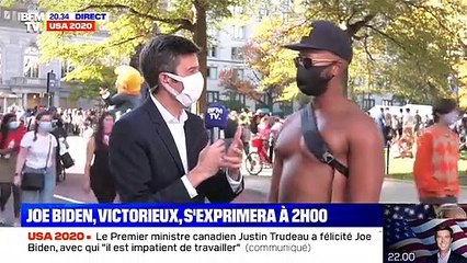 Maxime Switek en live sur BFMTV pour l'élection de Joe Biden.