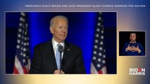 Joe Biden da su primer discurso como nuevo presidente electo de los Estados Unidos