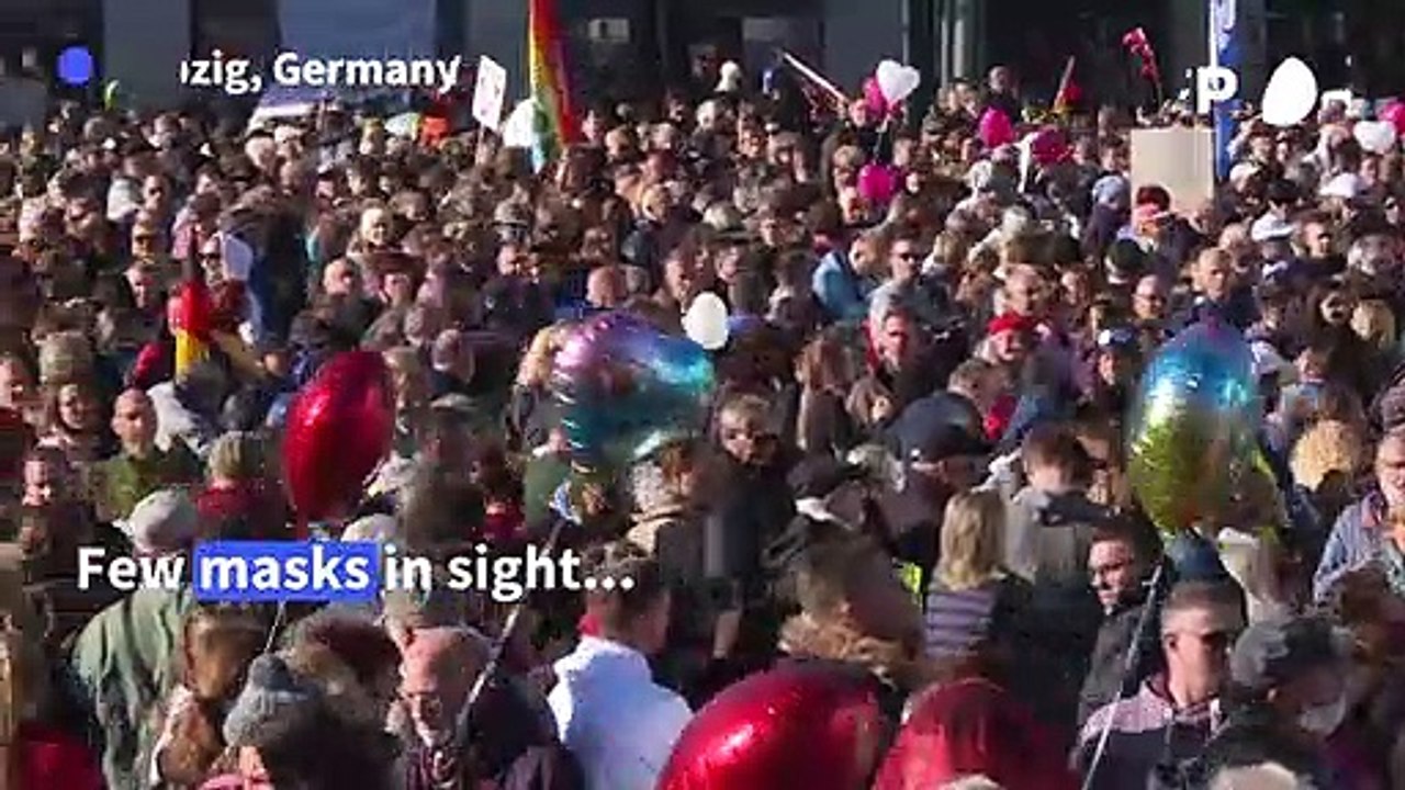 Germany: protest against virus restrictions in Leipzig