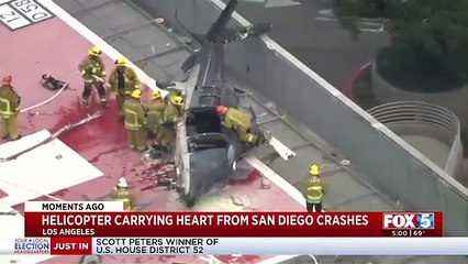 Régis transporte un coeur récupéré d'un hélicoptère accidenté