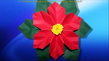 Origami modulaire : ⭐ Étoile de Noël , Poinsettia