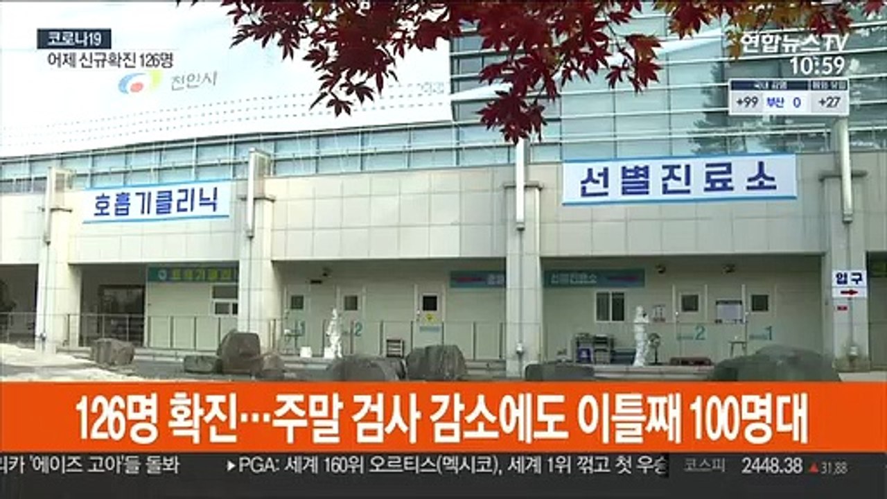 126명 확진…주말 검사 감소에도 이틀째 100명대