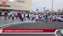 Çam ve Sakura Şehir Hastanesi'ndeki sağlık çalışanlarından 'ek ödeme' eylemi