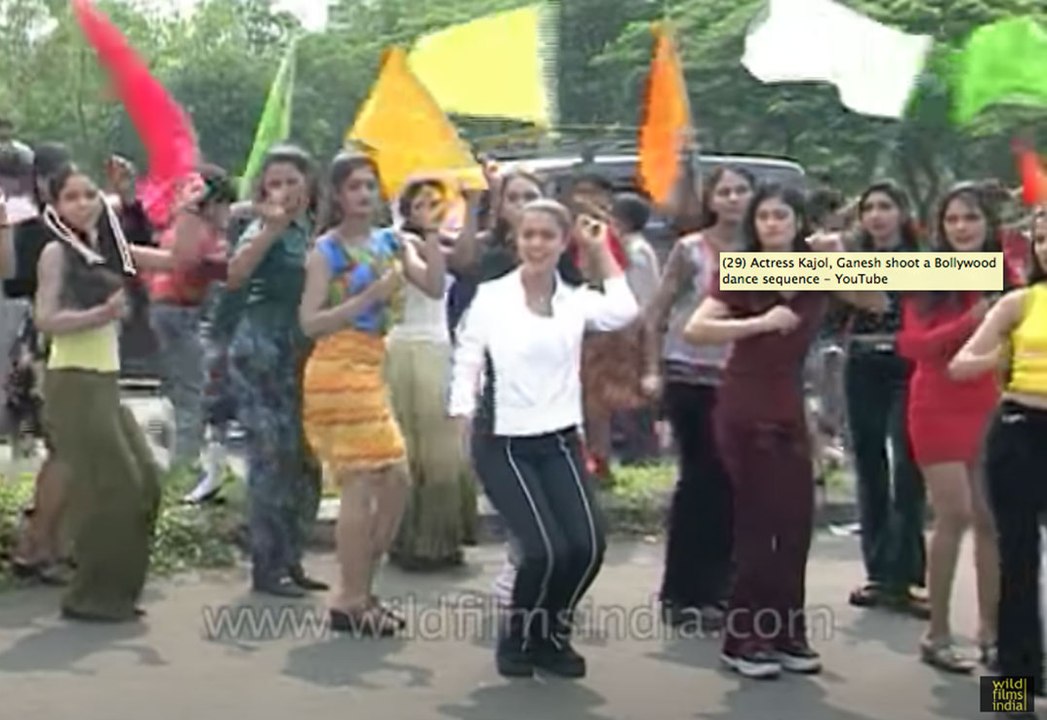 Actress Kajol, Ganesh shoot a Bollywood dance sequence