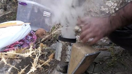 Binbir güçlükle çıkarılan 'kaya balı' rağbet görüyor - VAN