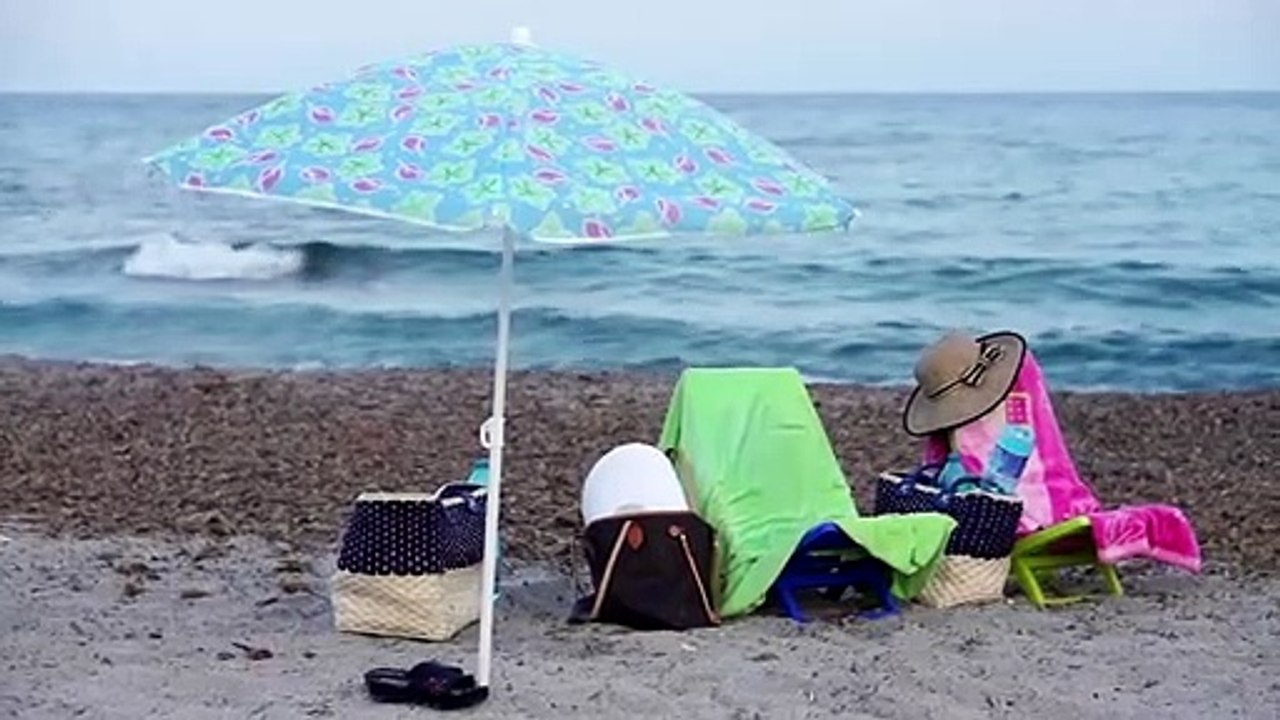 Parasol Beach Place natural beautiful royalty Free Stock no copyright video Free for commercial use dron dron aerial view