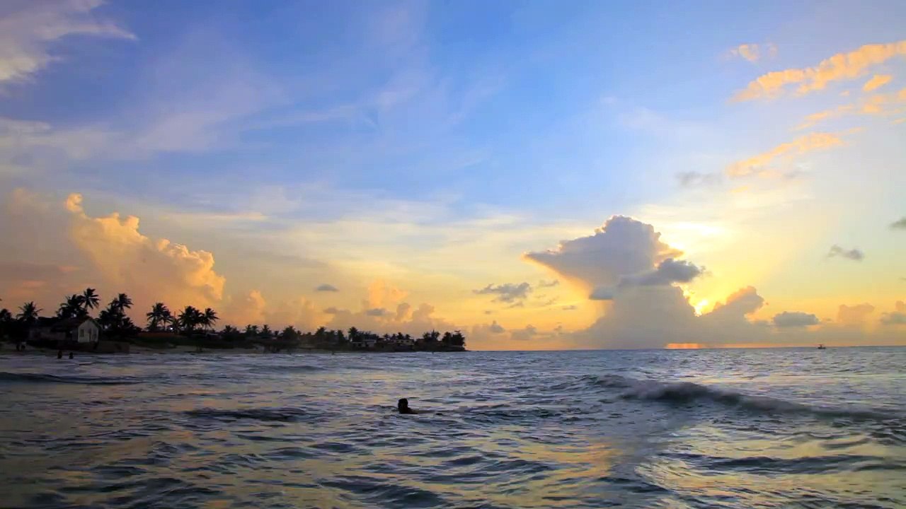 People swimming at sunsetnatural beautiful royalty Free Stock no copyright video Free for commercial use dron dron aerial view