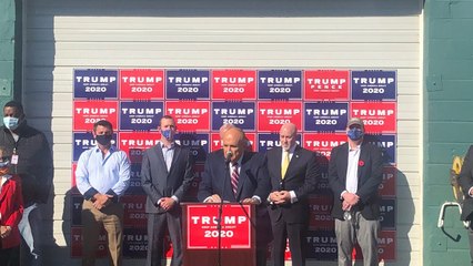 Giuliani holds press conference at landscaping business prompting