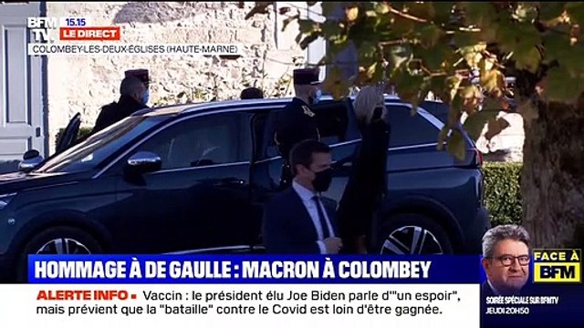 Brigitte et Emmanuel Macron à Colombey-les-Deux-Eglises pour commémorer les 50 ans de la mort du général Charles de Gaulle.