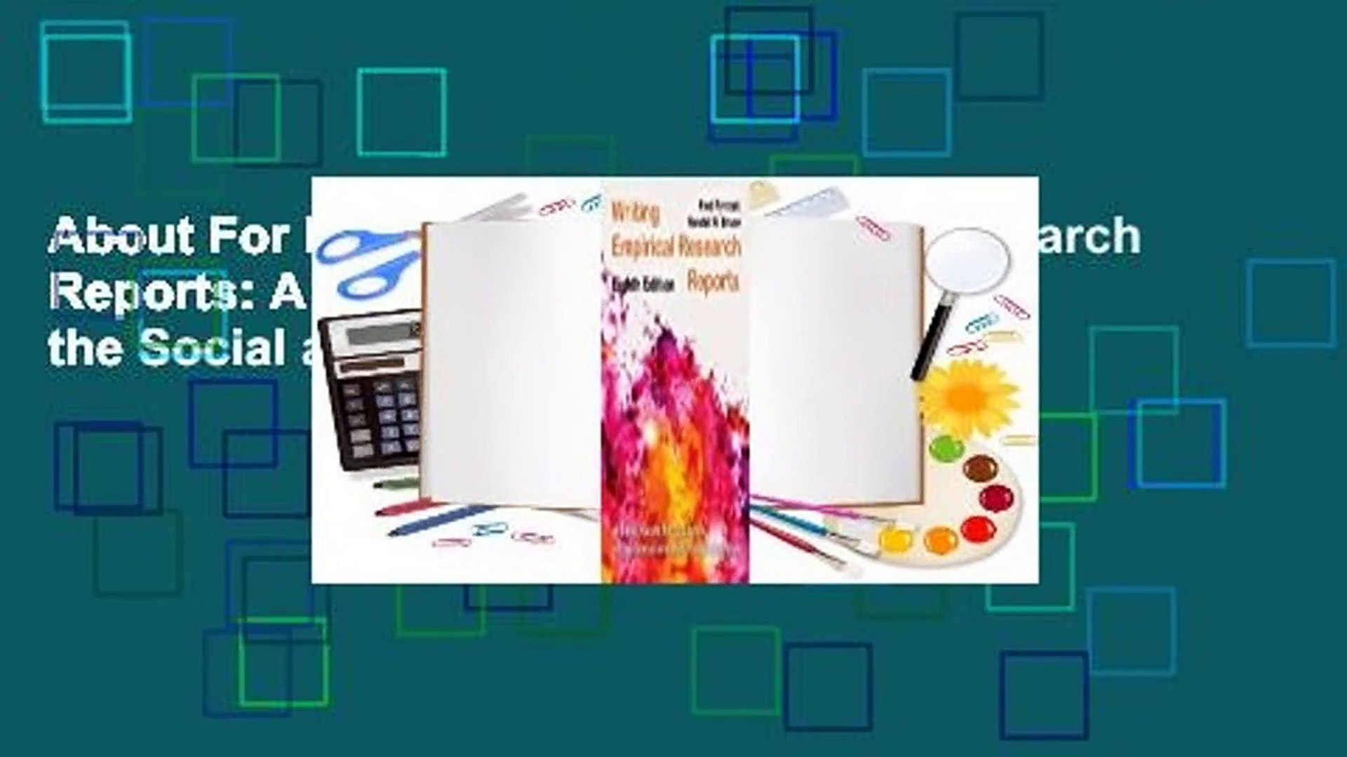 ⁣About For Books  Writing Empirical Research Reports: A Basic Guide for Students of the Social and