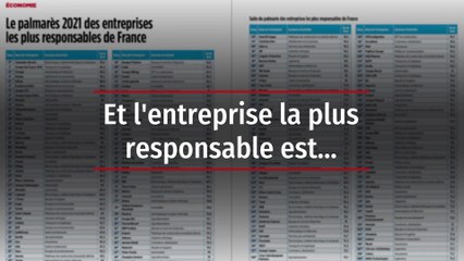 Et l'entreprise la plus responsable est...