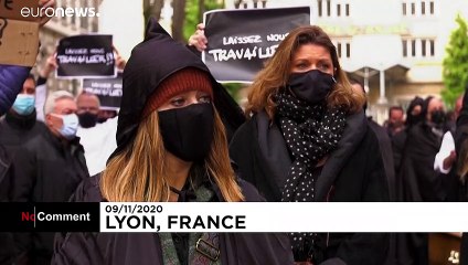 "Déjanos trabajar": Los comercios franceses protestan contra el cierre en Lyon.