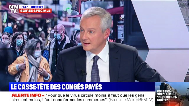 Réouverture des commerces: pour Bruno Le Maire, beaucoup de salariés préféreront reprendre le travail plutôt que de prendre leurs congés