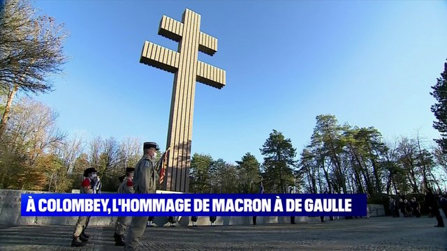 L’hommage d’Emmanuel Macron au général de Gaulle à Colombay-les-Deux-Églises