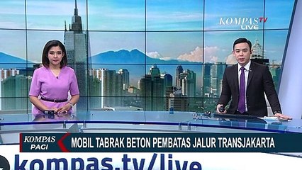 Скачать видео: Mobil Hancur Tabrak Beton Pembatas Transjakarta