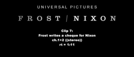 Frost Nixon - Clip Cheque (English)