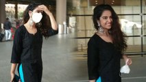 Actress Avika gor snapped at Hyderabad airport | FilmiBeat