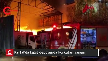 Kartal'da atık kağıtların toplandığı depoda korkutan yangın
