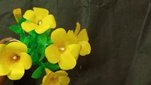 Yellow Flower Making with Plastic Carry Bag Paper Craft Flower Making DIY Craft