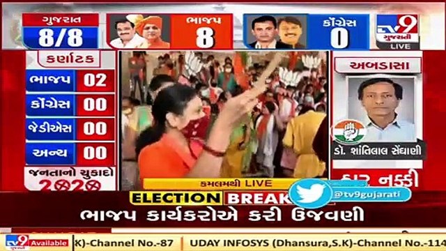 Gujarat ByPolls 2020 Celebrations begin at BJP office in Gujarat _ Tv9GujaratiNews